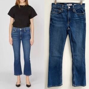 Re/done Originals Mid Rise Kick Flare Stretch Jeans In Mid 70's Size 25